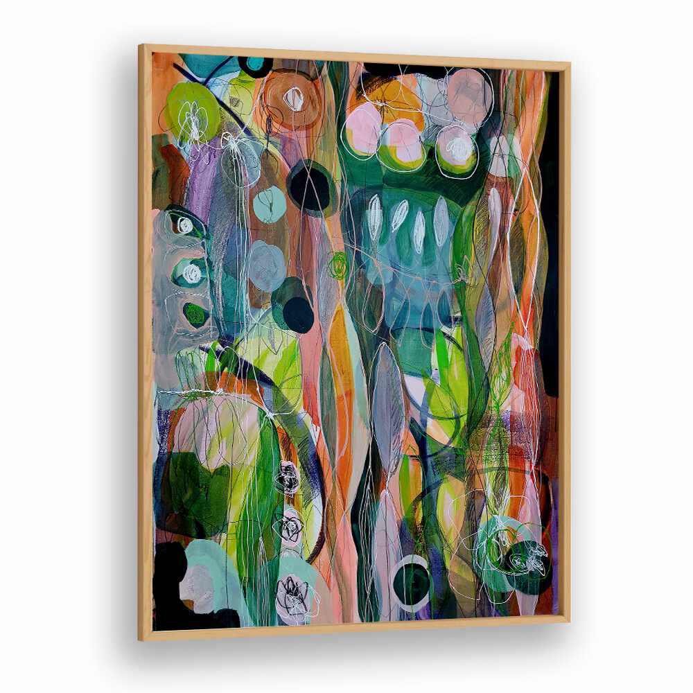 Colorful abstract painting titled AMAZONIA I, enhancing modern decor with vibrant, contemporary design. Perfect focal point.