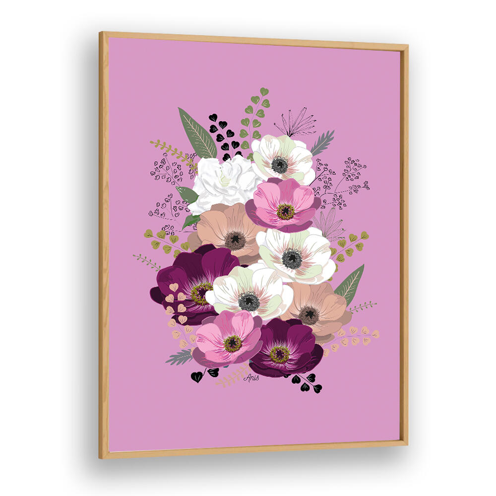 ANEMONES FLORAL BOUQUET PURPLE
