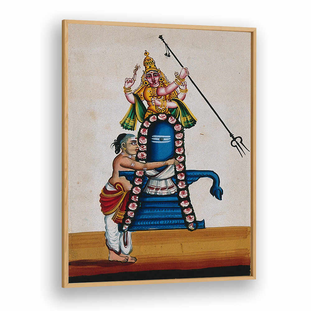 A PRIEST DECORATING THE SHIVALINGAM