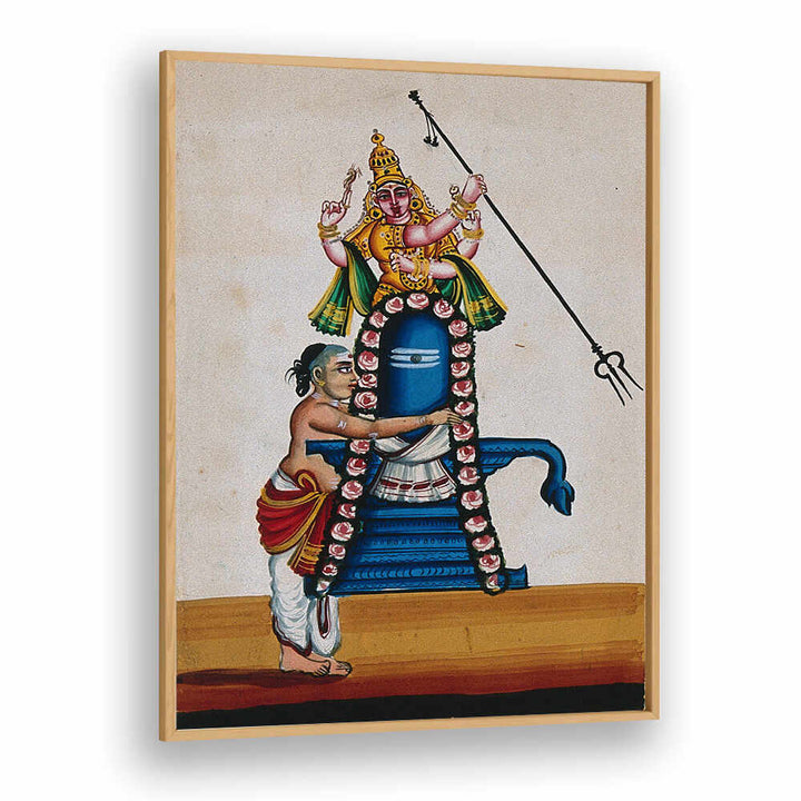 A PRIEST DECORATING THE SHIVALINGAM