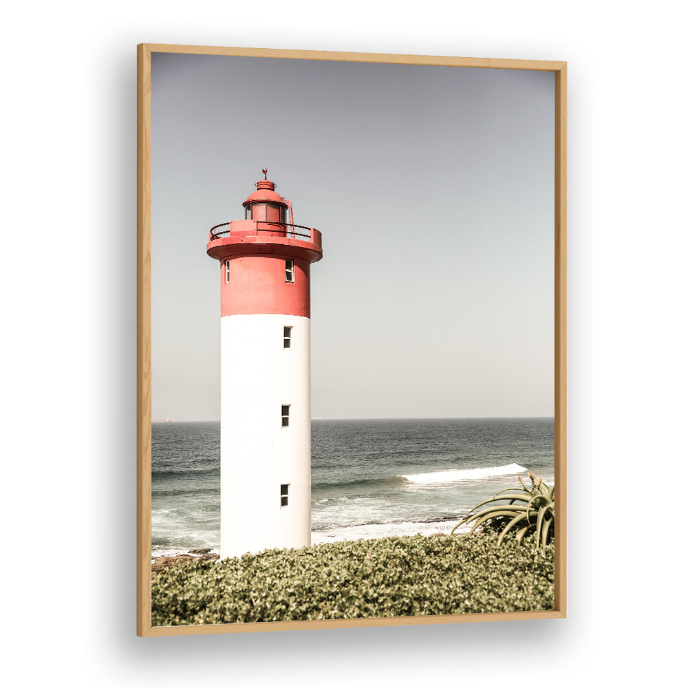 Oakwood Plain BEACON BY THE SEA , BEACH PAINTINGS framed lighthouse print overlooking ocean and dunes