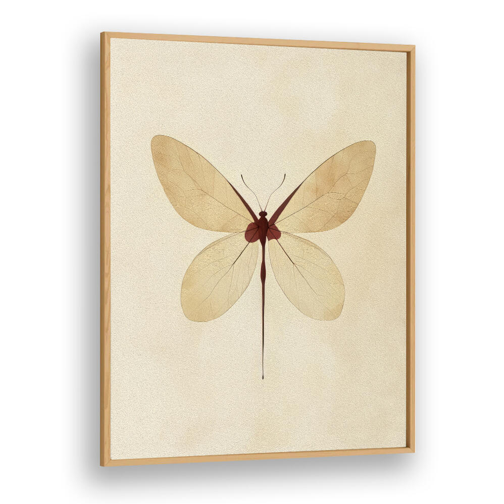 BEIGE BUTTERFLY WALL ART , FLORAL FLOWER PAINTINGS