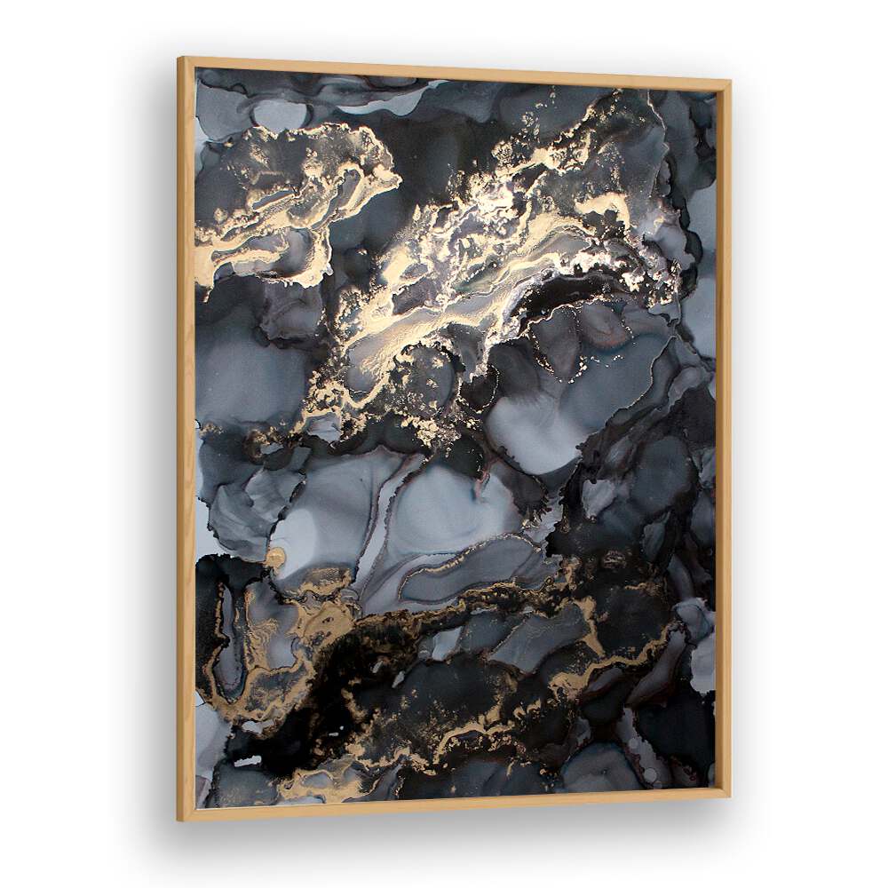 Elegant BLACK STORM, ABSTRACT PAINTINGS featuring dark swirls and golden highlights, perfect for modern decor.
