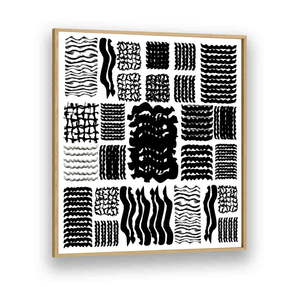 Stylish SQUIGGLE GRID II, GEOMETRIC ART PRINTS featuring bold black designs, perfect for modern home decor.
