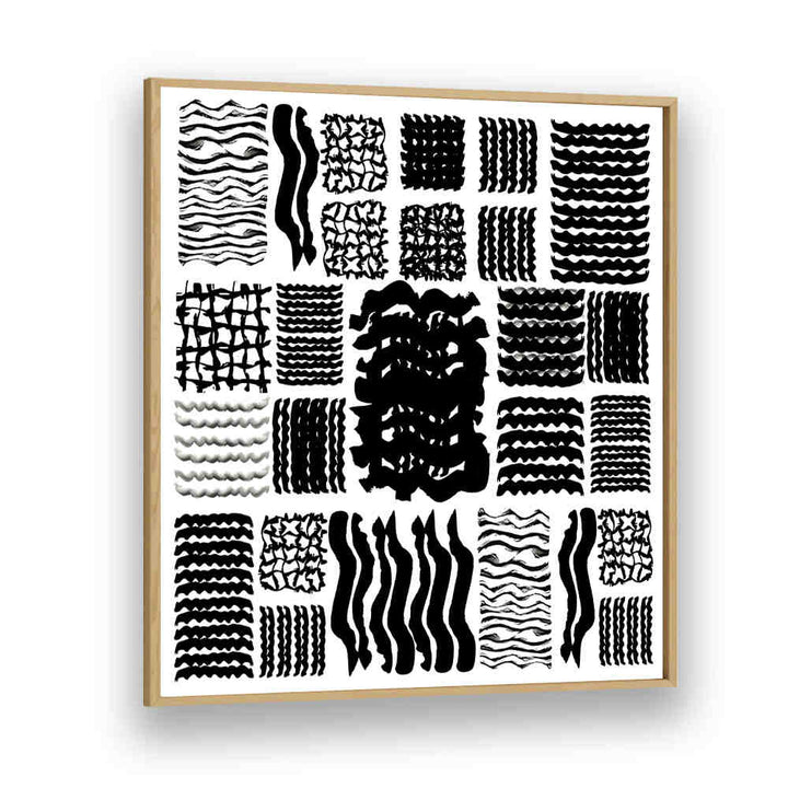 Stylish SQUIGGLE GRID II, GEOMETRIC ART PRINTS featuring bold black designs, perfect for modern home decor.