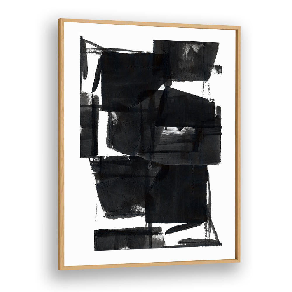 Elevate your decor with ABSTRACT COMPOSITION VIII, a striking abstract painting featuring bold black and white contrasts.