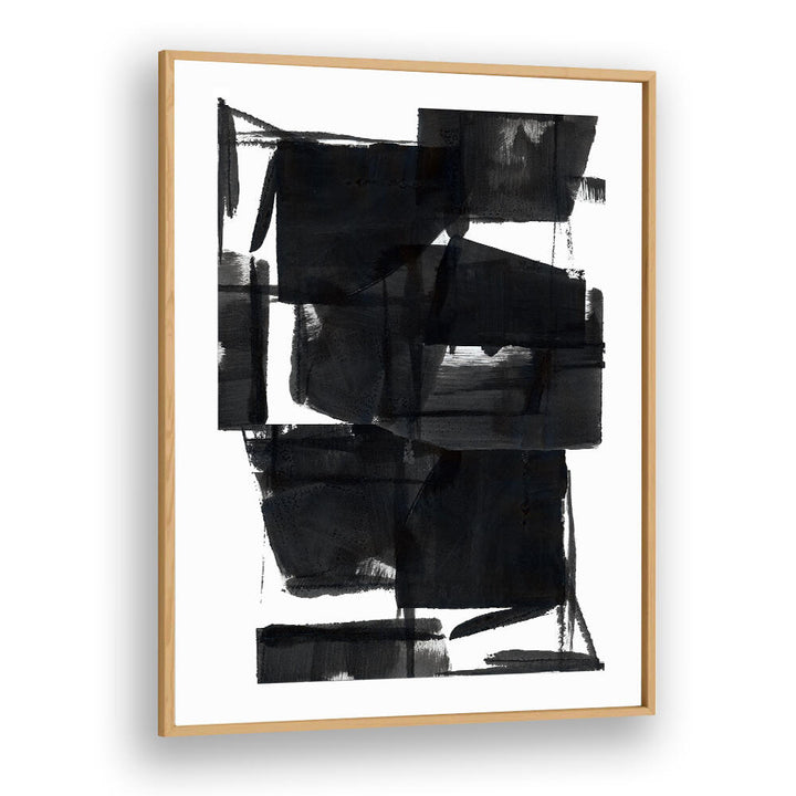 Elevate your decor with ABSTRACT COMPOSITION VIII, a striking abstract painting featuring bold black and white contrasts.