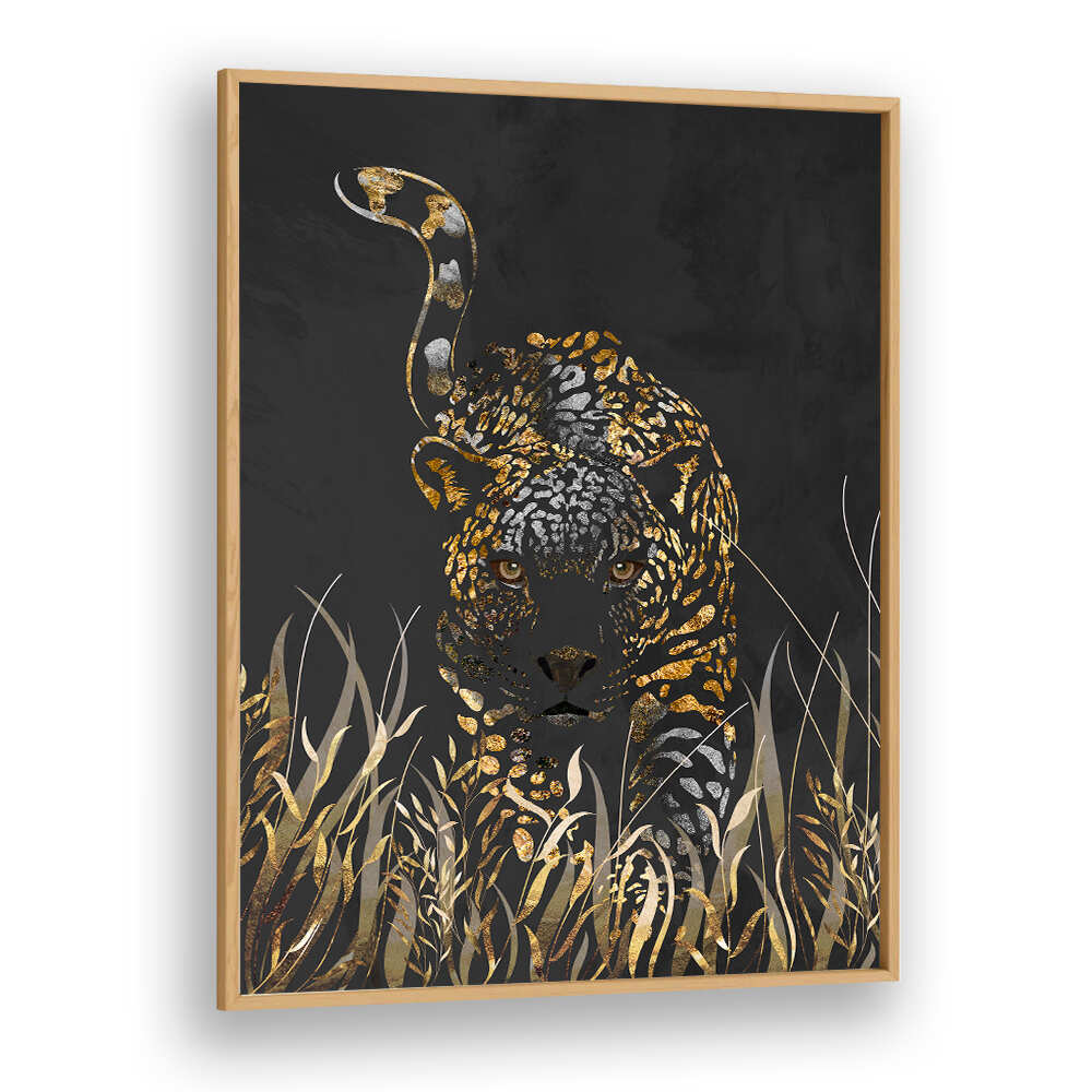 BLACK GOLD JAGUAR , ANIMAL PAINTINGS
