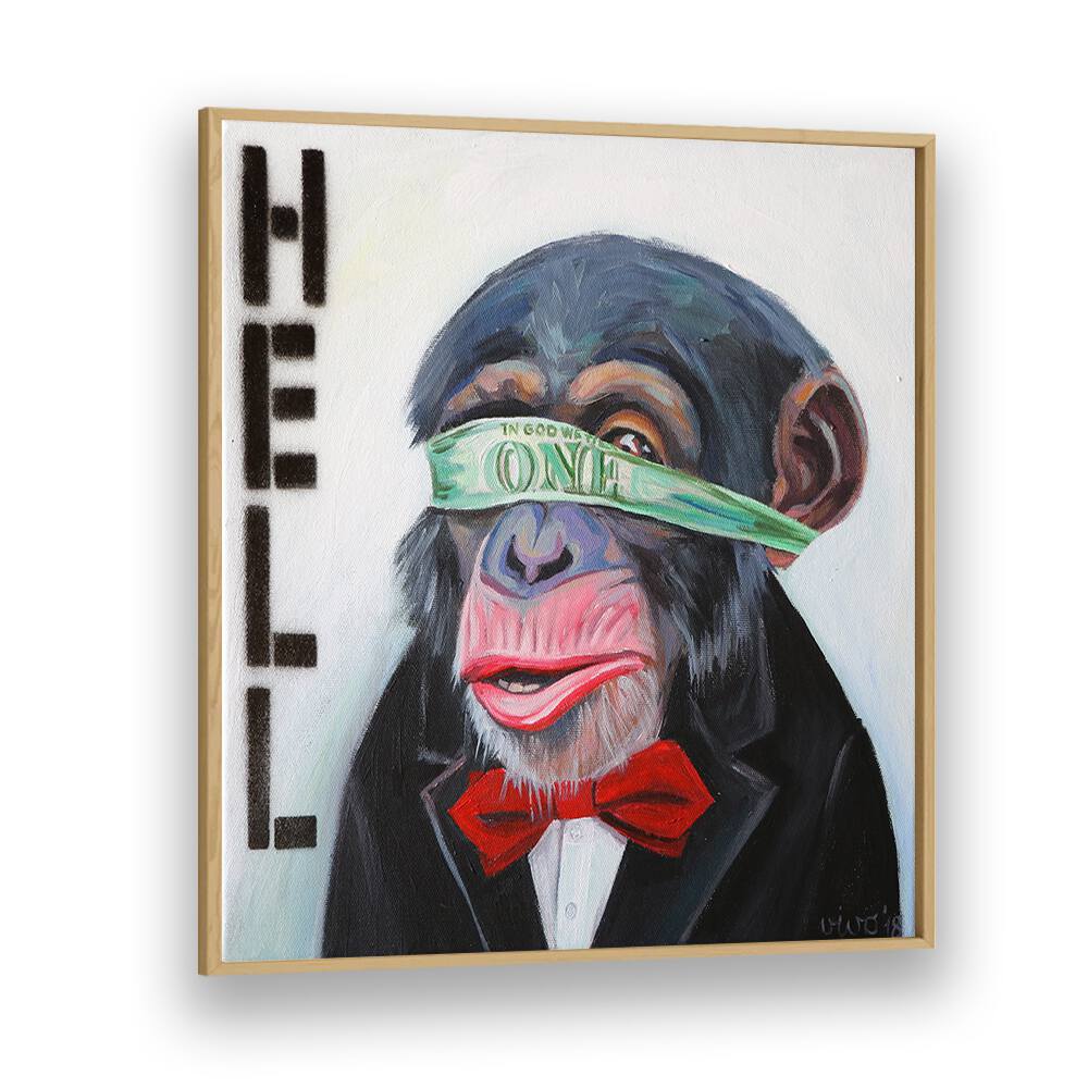 "BLINDED BY MONEY, COMIC POSTERS featuring a whimsical monkey design, perfect for comic art enthusiasts."