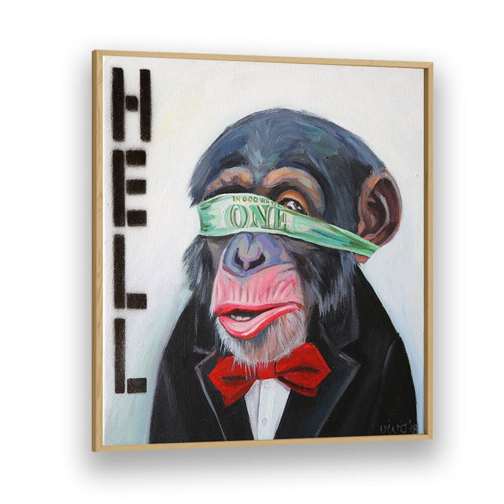 "BLINDED BY MONEY, COMIC POSTERS featuring a whimsical monkey design, perfect for comic art enthusiasts."