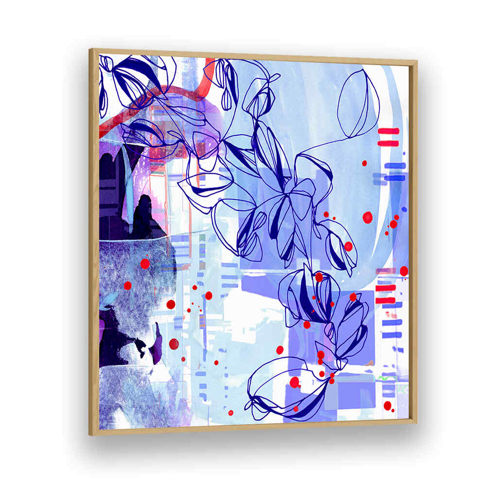 BLUE FLORAL ELEGANCE , ORGANIC FORMS