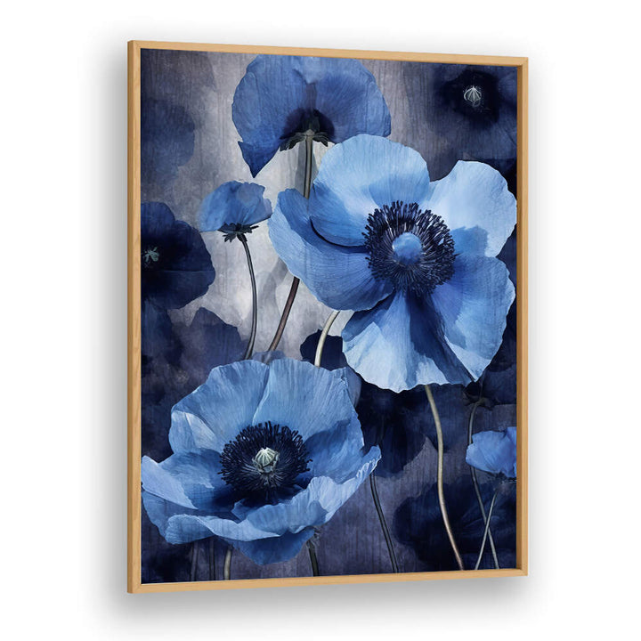 BLUE FLOWERS IV , FLORAL FLOWER PAINTINGS