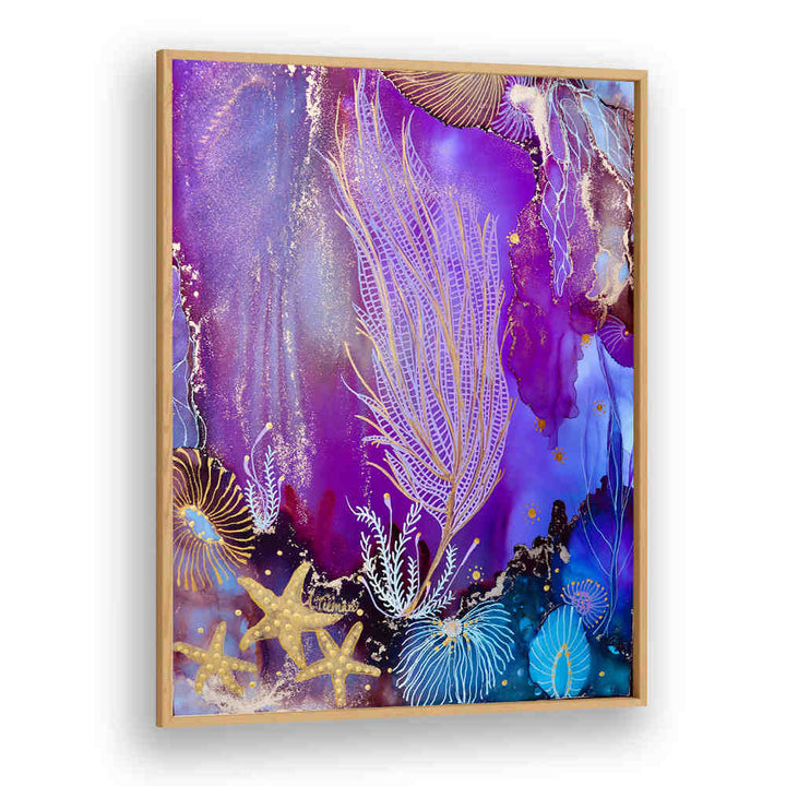 Vibrant BLUSHING REEF II, BEACH PAINTINGS featuring coastal colors and marine life, perfect for home decor.