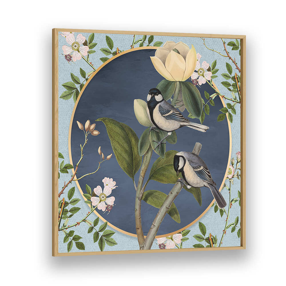 BOTANICAL COLLAGE WITH BIRDS