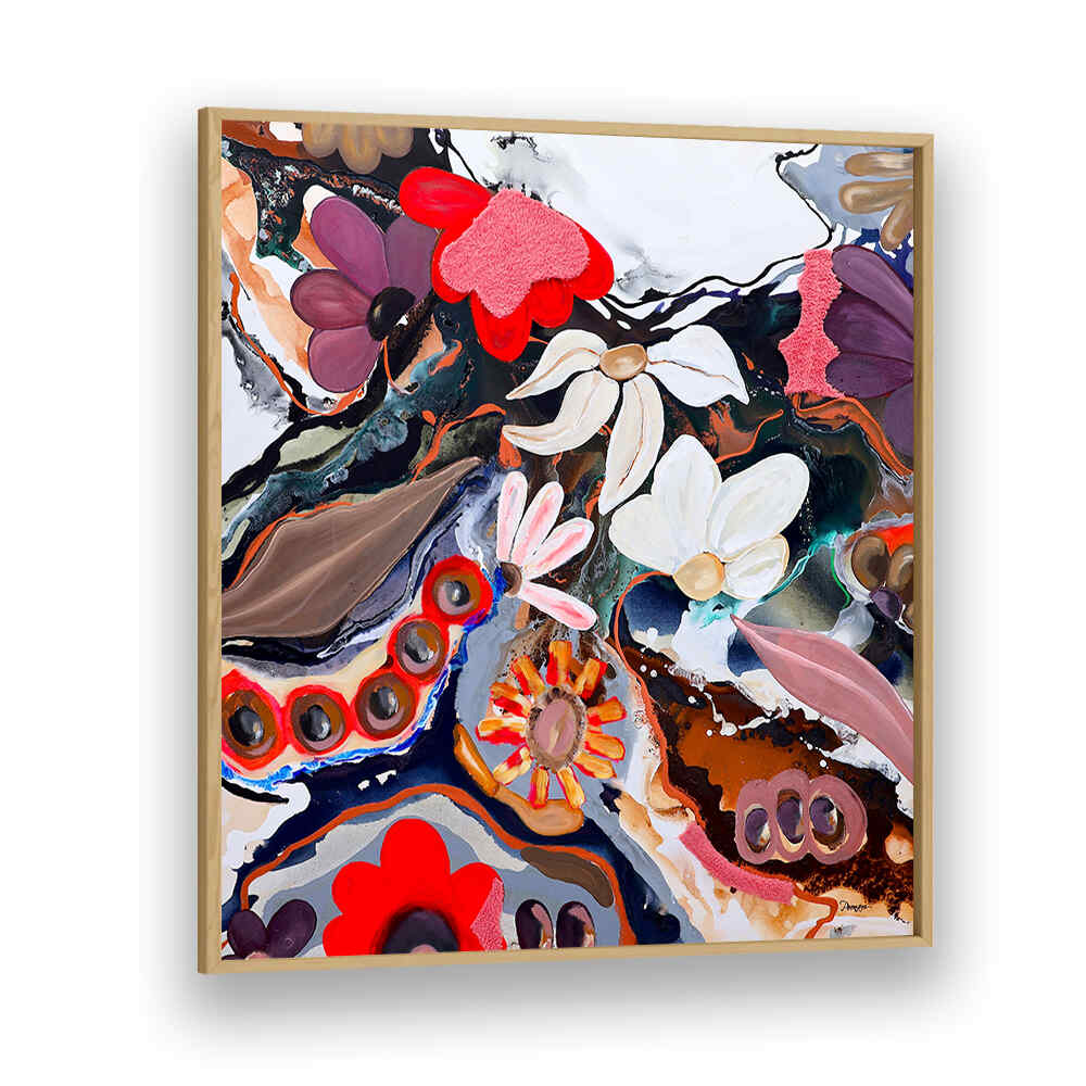 COLORFUL FLORAL WHIRLWIND , FLORAL FLOWER PAINTINGS