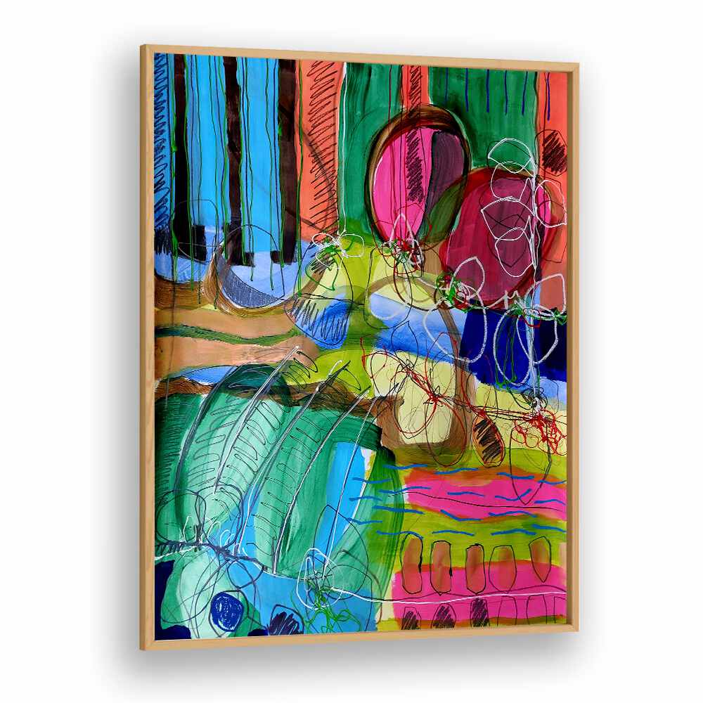 Vibrant COMPOSITION FOR A SUNDAY MORNING, ABSTRACT PAINTINGS blending earthy tones and creativity for your space.