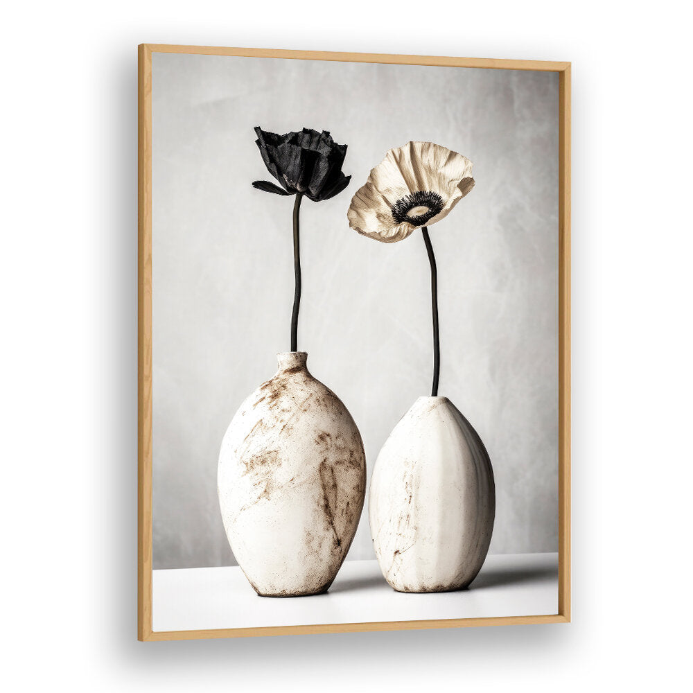 CONTRASTING BLOOMS , FLOWER VASES