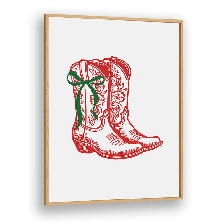 COUNTRY CHRISTMAS BOOTS - RED , COWBOY & MODERN AMERICANA PAINTINGS