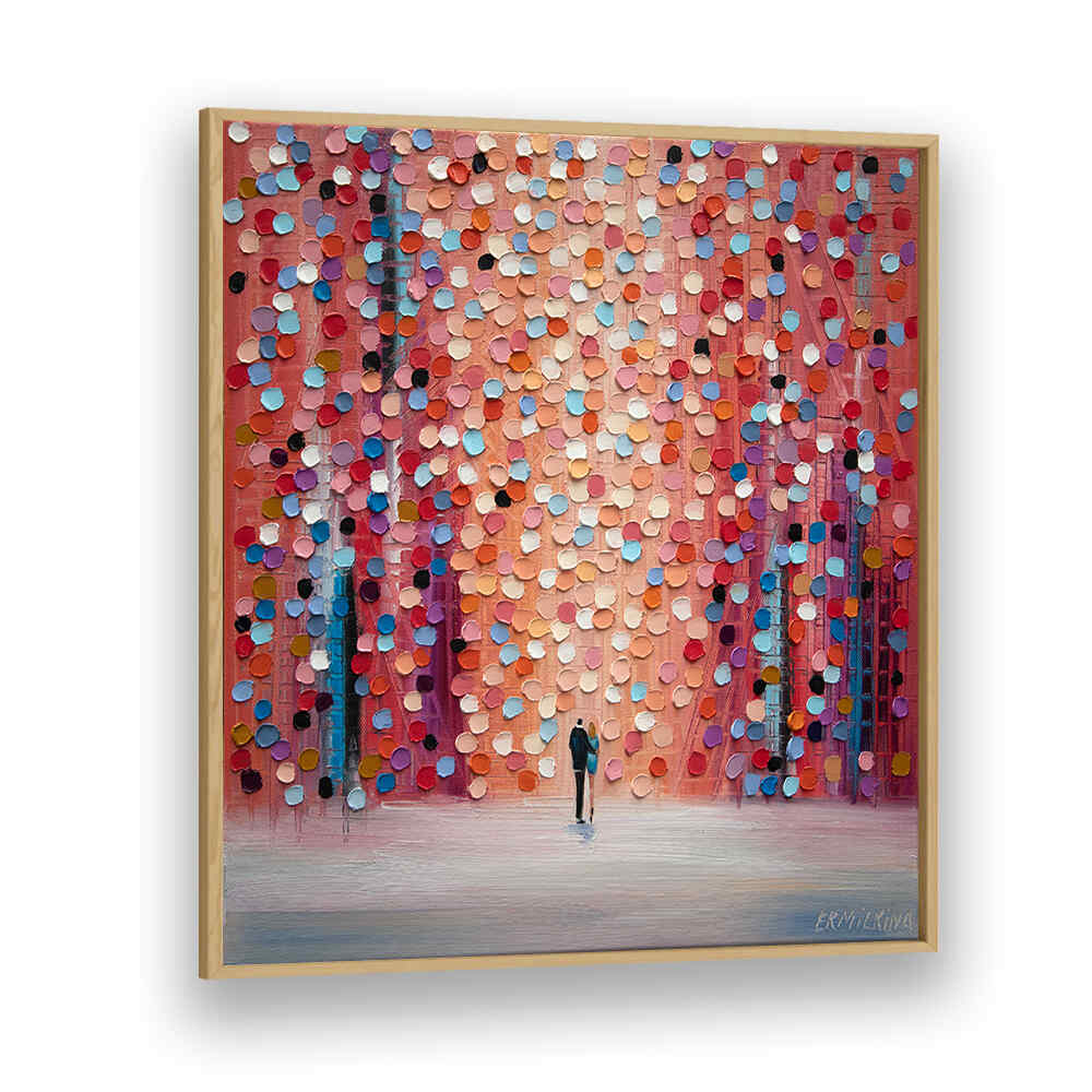 DREAM ON UNDER THE PINK RAIN , MODERN IMPRESSIONISM PAINTINGS