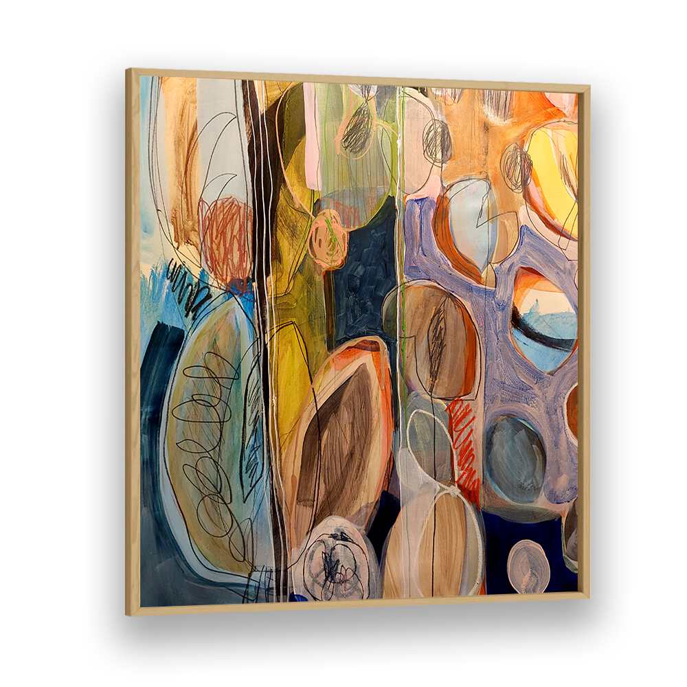 Colorful swirls and shapes in ELEMENTS ORGANISEES IV, ABSTRACT PAINTINGS, showcasing vibrant artistry for modern decor.