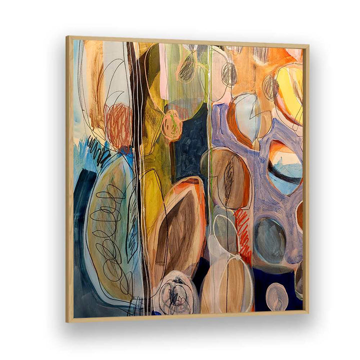 Colorful swirls and shapes in ELEMENTS ORGANISEES IV, ABSTRACT PAINTINGS, showcasing vibrant artistry for modern decor.