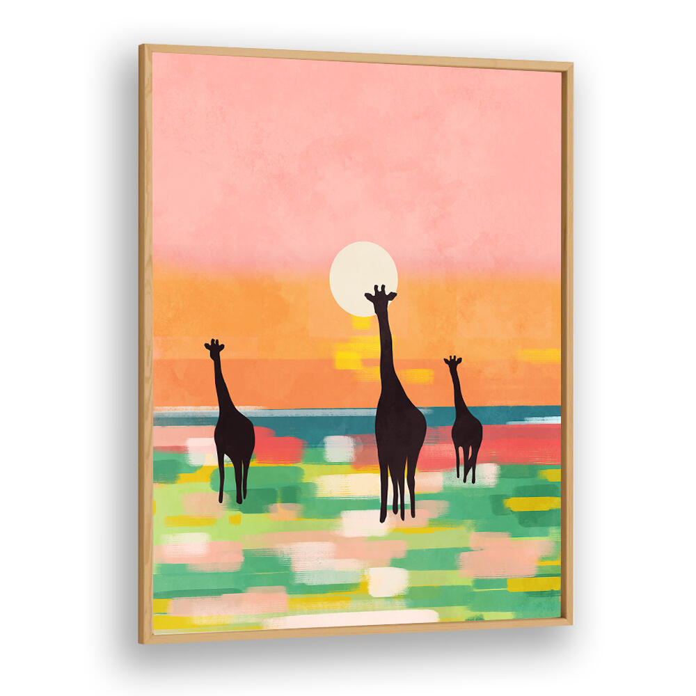 EVENING STROLL IN THE SAVANNAH , KIDS ROOM PAINTINGS