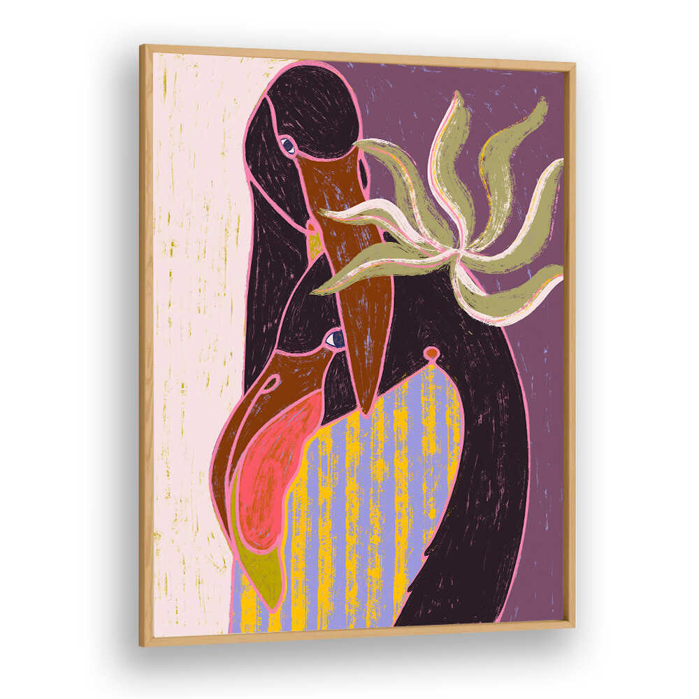 FLAMINGO HARP DUET , ANIMAL PAINTINGS