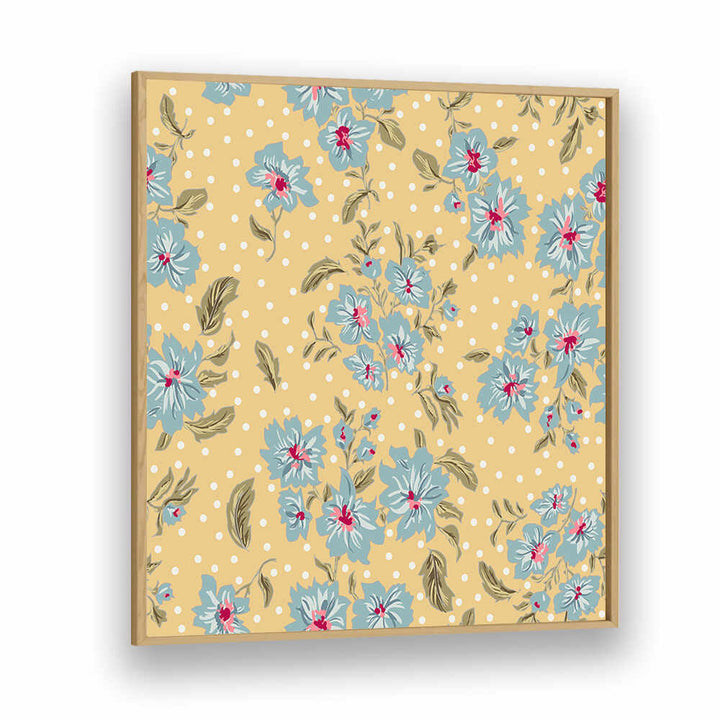 Floral Heritage Bouquet II, pattern art prints featuring intricate floral motifs on a vibrant yellow background.