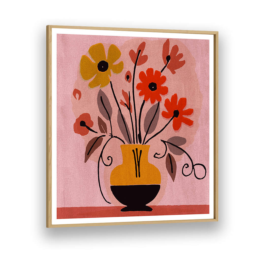 GOLDEN BOUQUET IN BLOOM , FLORAL FLOWER PAINTINGS