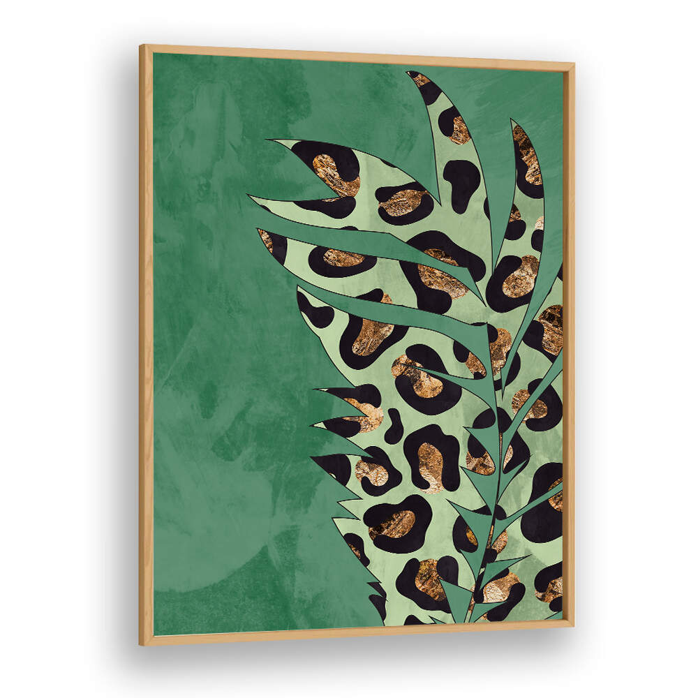 GREEN LEOPARD PRINT PALM LEAF , FASHION POSTERS
