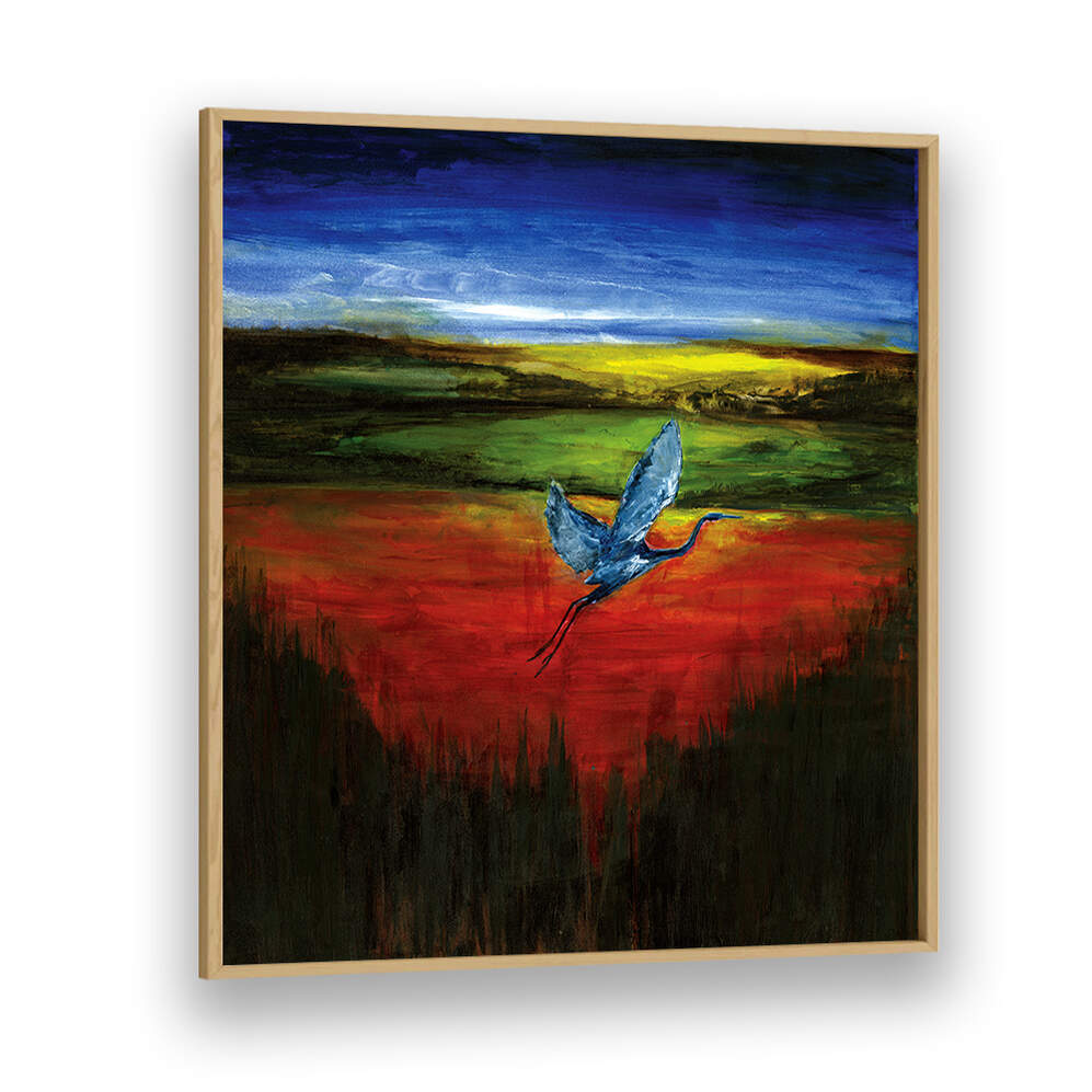 HERON SUN AND WATER , ANIMAL PAINTINGS