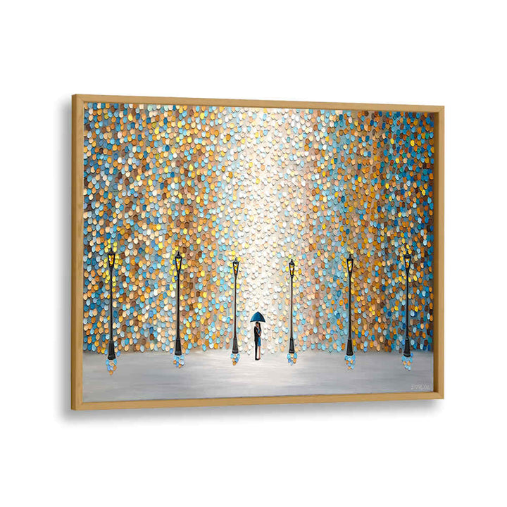 KISS UNDER THE GOLDEN RAIN , MODERN IMPRESSIONISM PAINTINGS