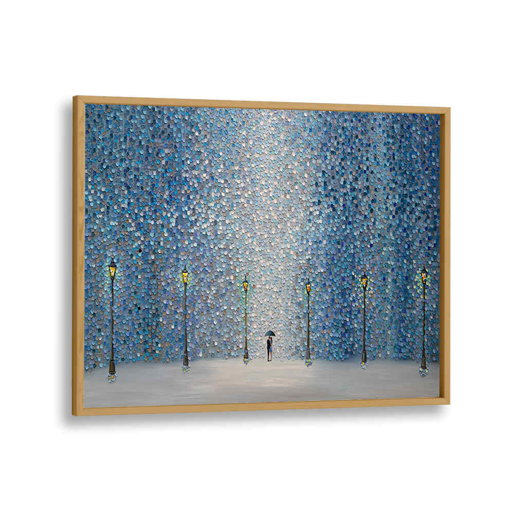 KISS UNDER THE RAIN , MODERN IMPRESSIONISM PAINTINGS