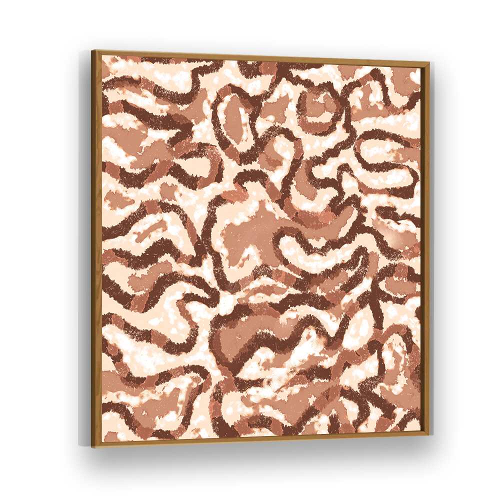 LABYRINTH, ABSTRACT PAINTINGS featuring intricate shapes in warm tones, perfect for enhancing your creative space.