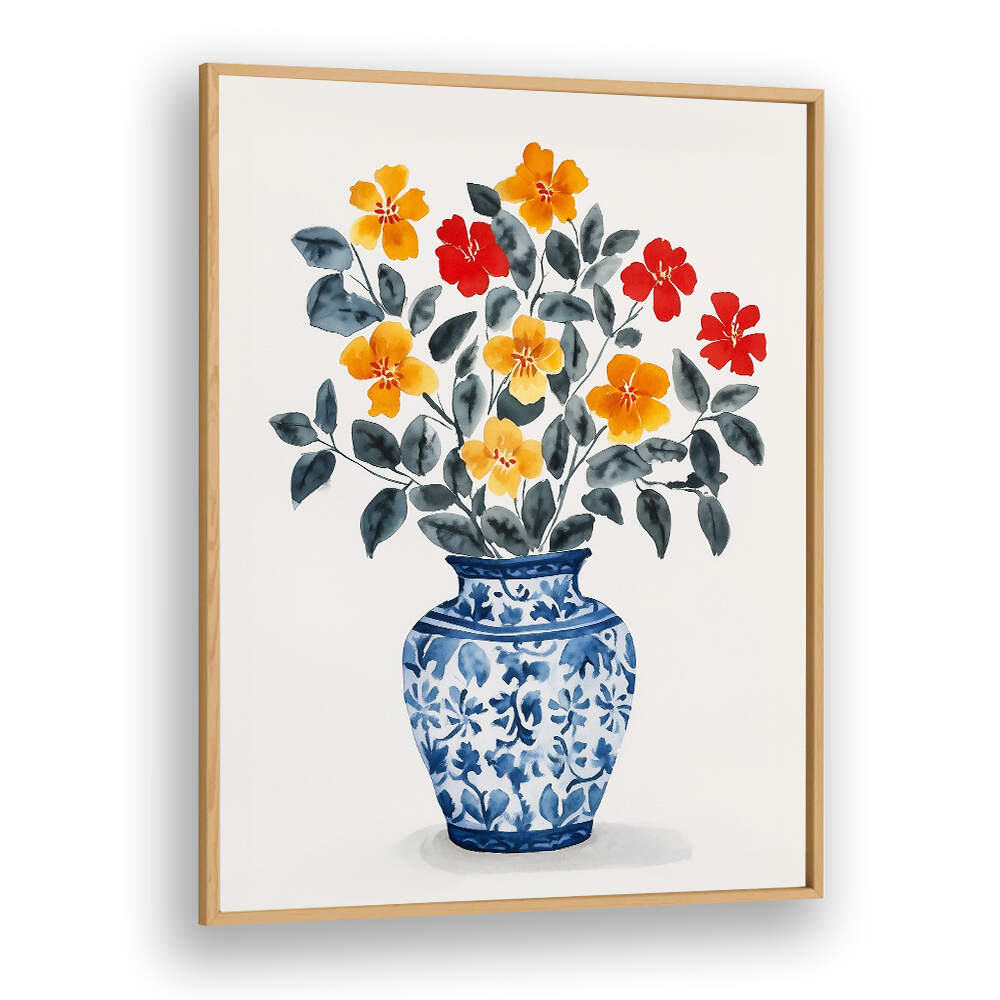 VIBRANT FLORAL VASE , FLORAL FLOWER PAINTINGS