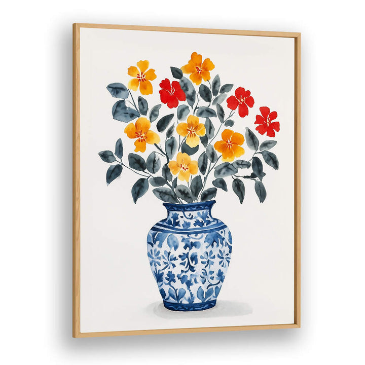 VIBRANT FLORAL VASE , FLORAL FLOWER PAINTINGS