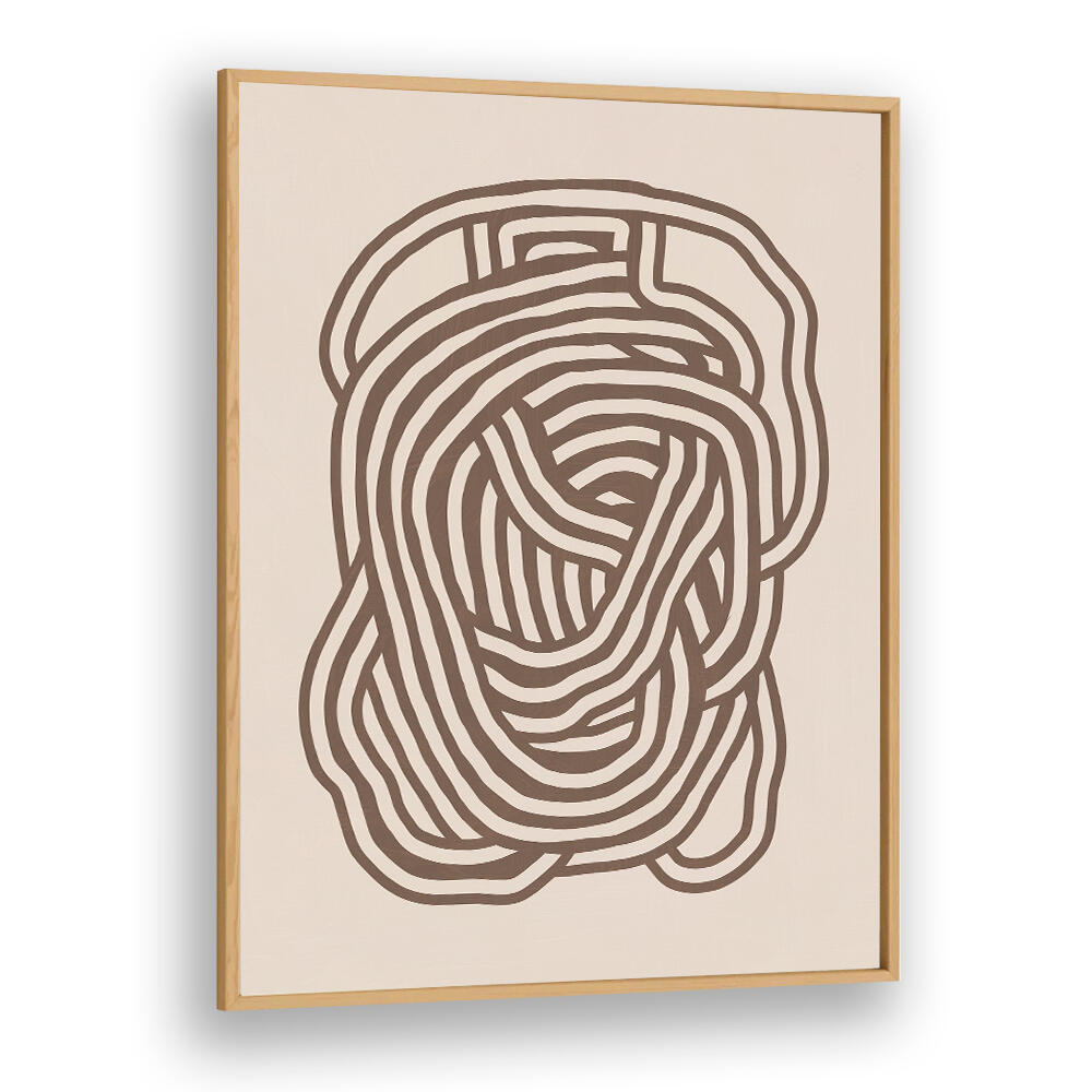 LINE ART ORGANIC SHAPE IN BEIGE , LINE ART PAINTINGS