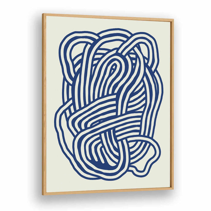 LINE ART ORGANIC SHAPE IN BLUE III , LINE ART PAINTINGS