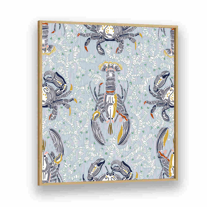 Bright and colorful LOBSTER AND CRAB COASTAL IV, BEACH PAINTINGS capturing coastal beauty for your home decor.