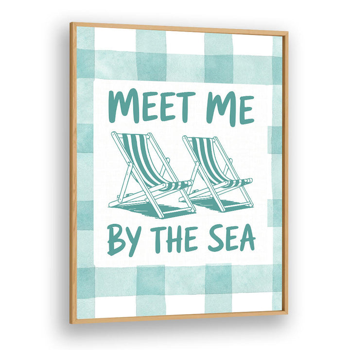 MEET ME BY THE SEA GREEN CHECKS , BEACH PAINTINGS