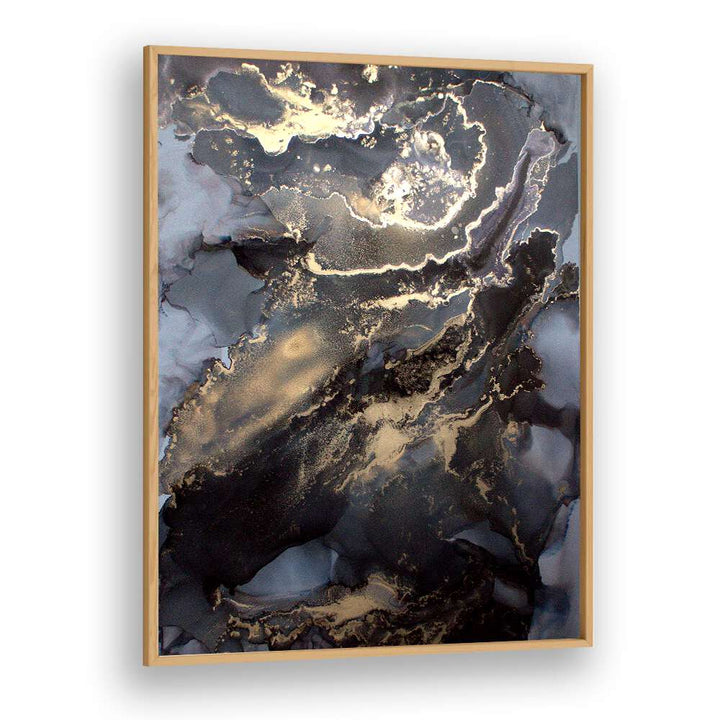 Stunning METALLIC FIRESTORM, ABSTRACT PAINTINGS featuring swirling dark hues and gold accents for elegant decor.