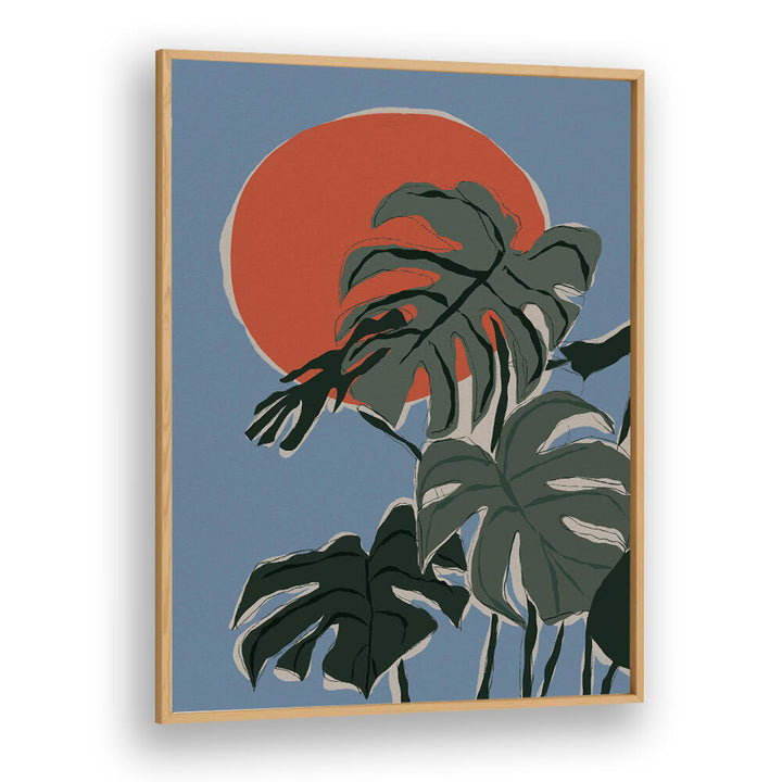 MONSTERA SUNSET , BOHO ART PAINTINGS