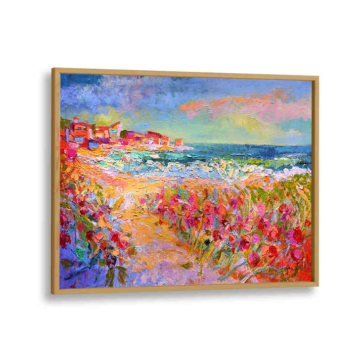 Oakwood Plain NATURE’S VIVID BEAUTY , LANDSCAPE PAINTINGS — vibrant coastal landscape with wildflowers and textured brushstrokes