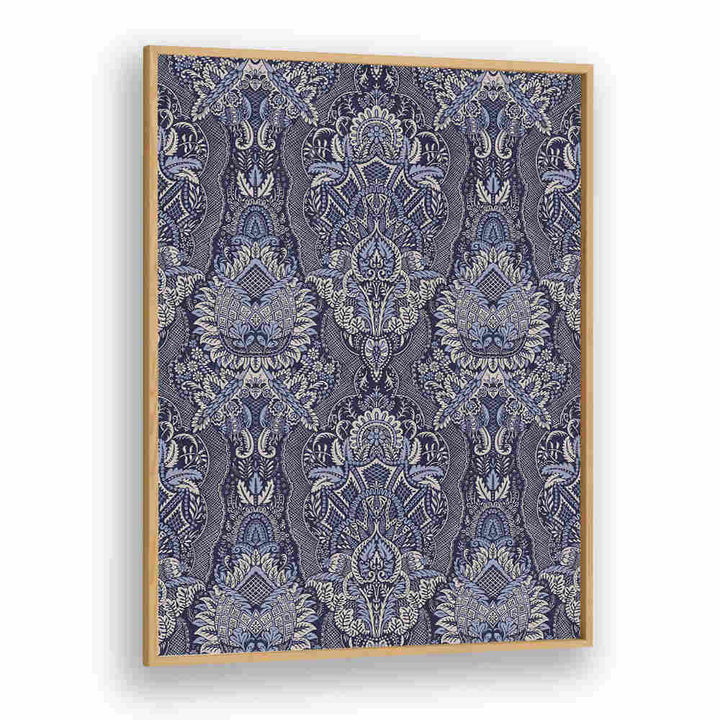 ORNATE FLORAL ELEGANCE MIDNIGHT BLUE , PATTERN ART PRINTS