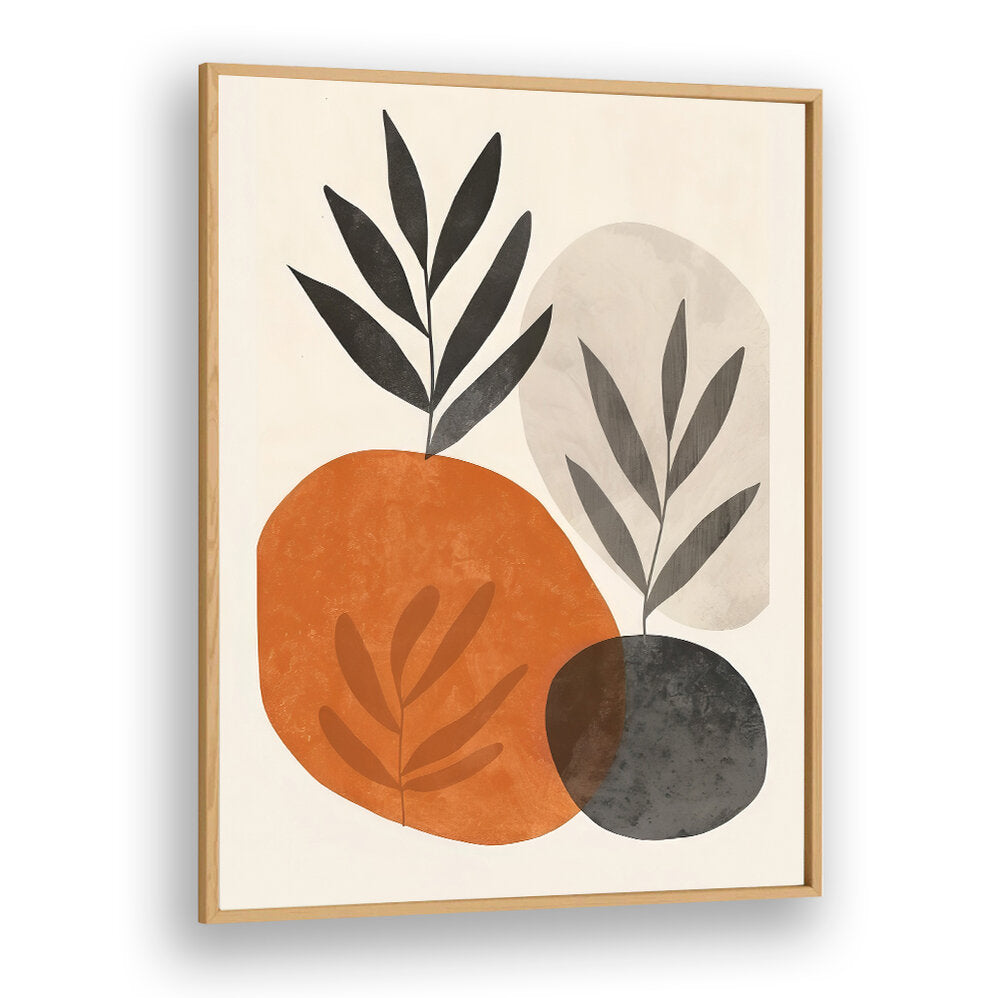 PAINTED SHAPES AND PLANTS III , BOHO ART PAINTINGS