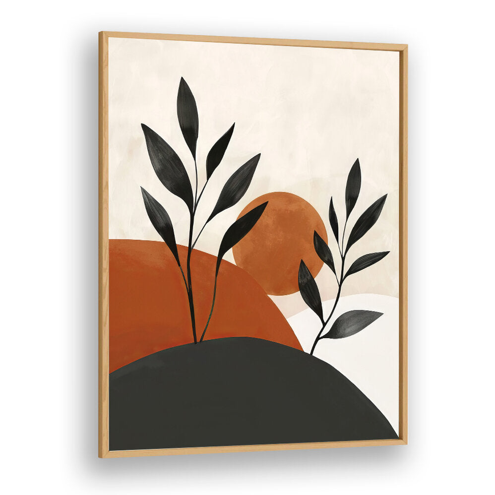 PAINTED SHAPES AND PLANTS I , BOHO ART PAINTINGS