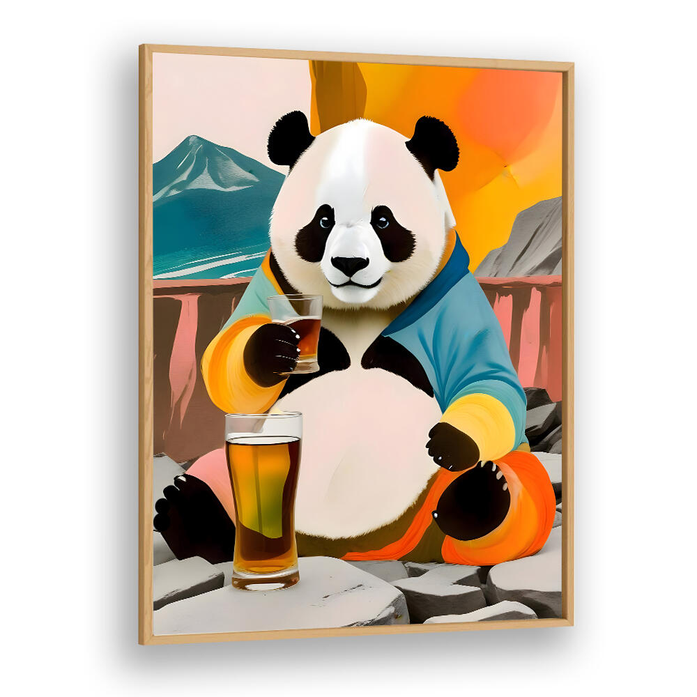 PANDA BEER BUZZ , ANIMAL PAINTINGS