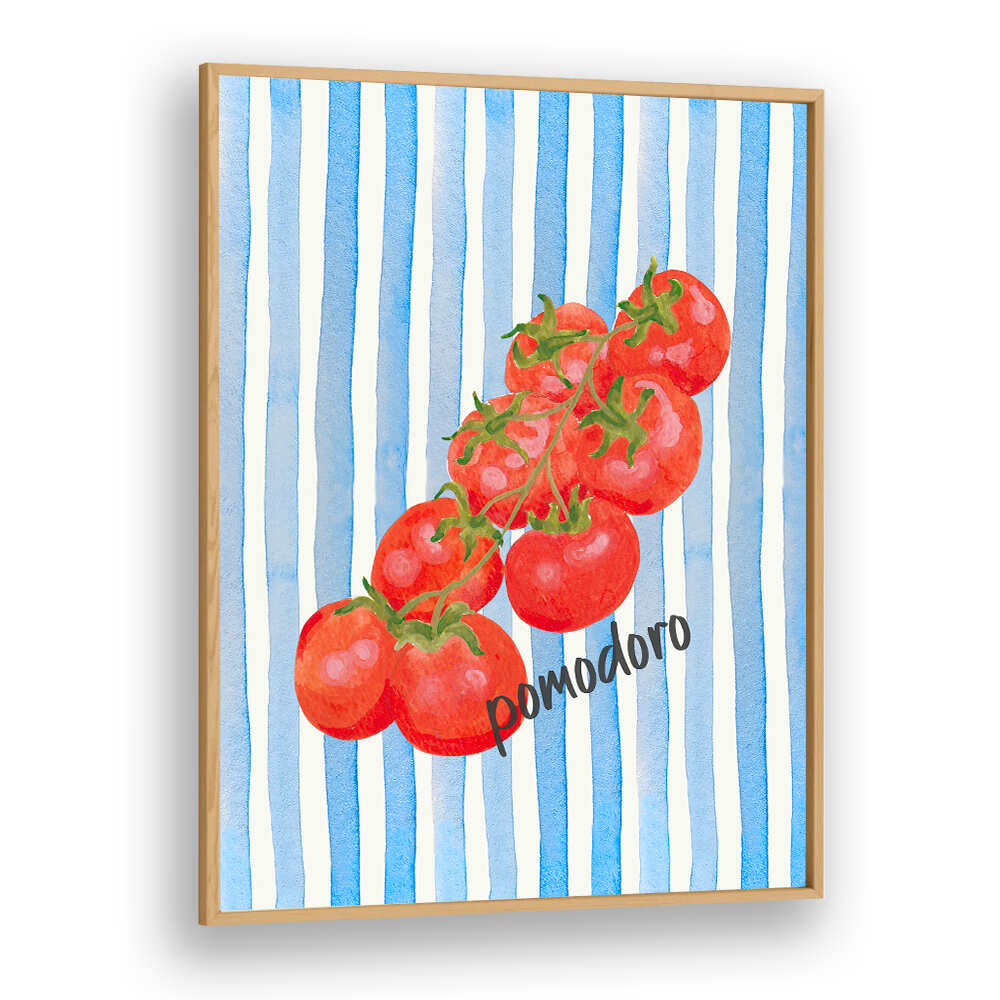 POMODORO ON BLUE STRIPES , KITCHEN POSTERS