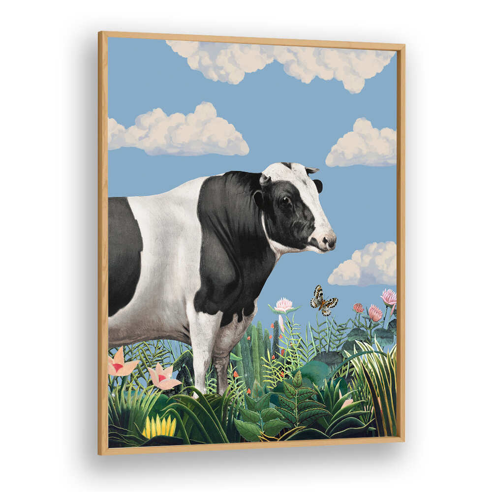 PORTRAITS OF HAPPY COWS , ANIMAL PAINTINGS