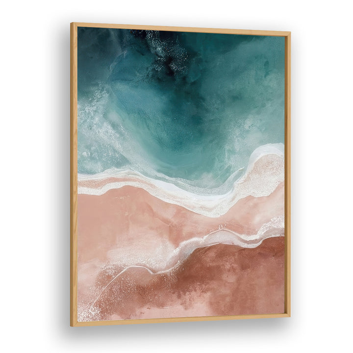 Serene abstract painting of QUIET SANDS AND GENTLE WAVES, perfect for enhancing coastal home decor.